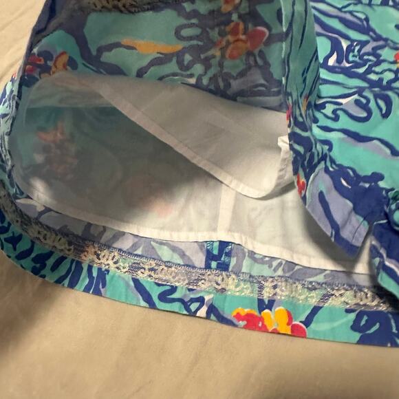 Lilly Pulitzer Girls Little Lilly Classic Shift Dress Blue Teal Size 4 Tropical - Picture 4 of 6